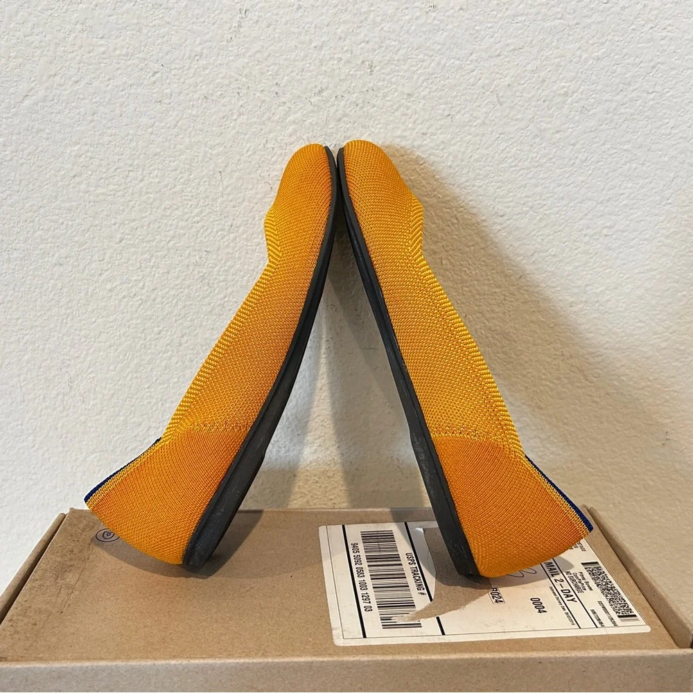 Rothy's The Flat Slip On Flats Round Toe Lemondrop, Size 8, New in Box